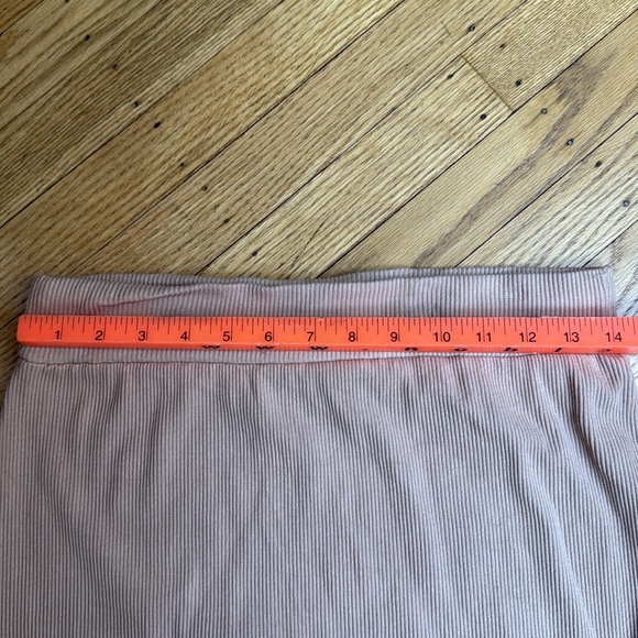 JAPPAREL Tan Ribbed Midi Skirt XL, Pull-On Stretch Waistband, Made in USA - Picture 5 of 6